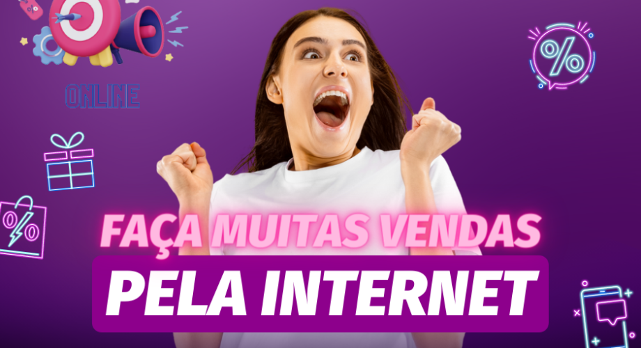 Miniatura vendas pela internet moderna roxo branco e preto (Post para Facebook (paisagem))